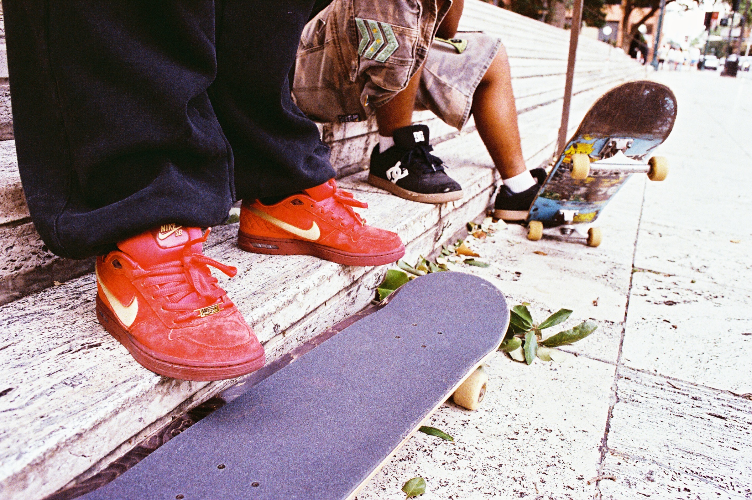 Skateboard and footwear detail